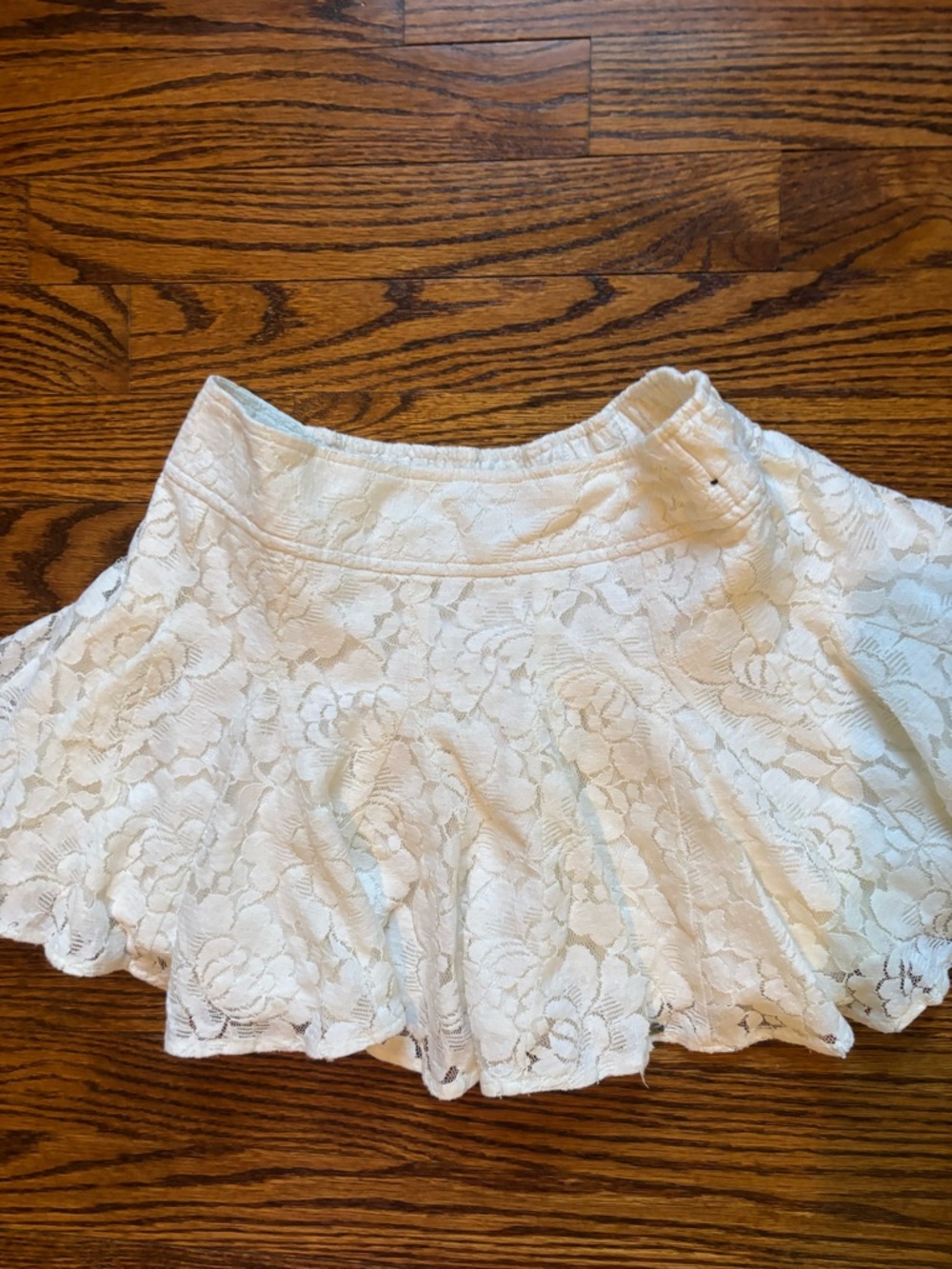 abercrombie kids White Lace Flared Skirt